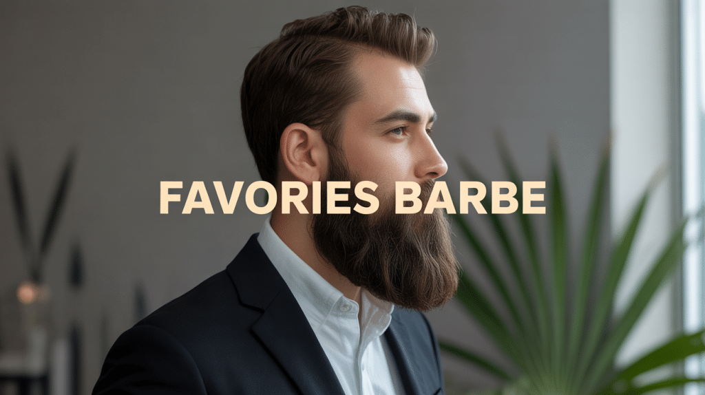 Portrait favories barbe parfaitement taillée