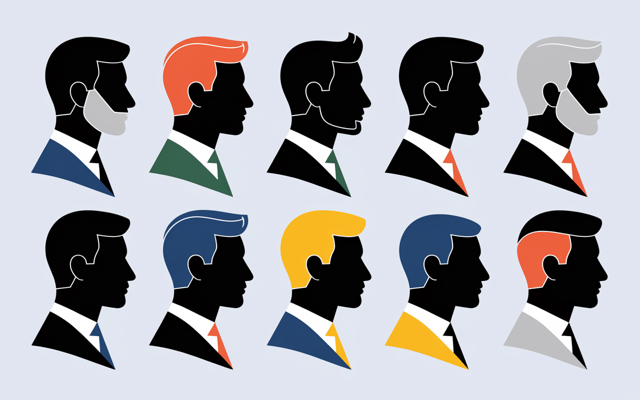 Différents styles favories barbe illustration