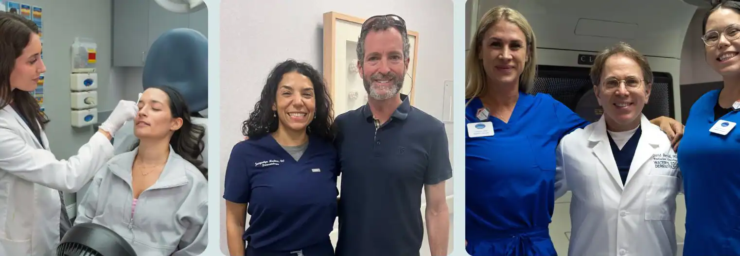 Photo collage of Water's Edge employees, including founder Ted Schiff MD