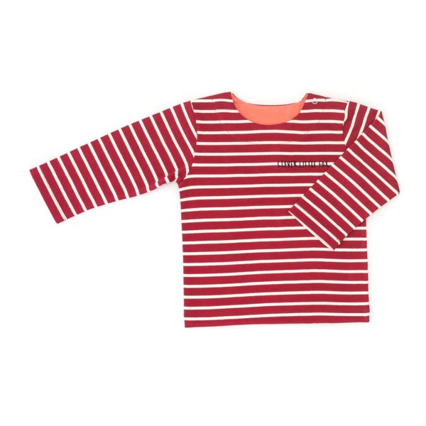 Shirt Rot gestreift Mit Stickerei