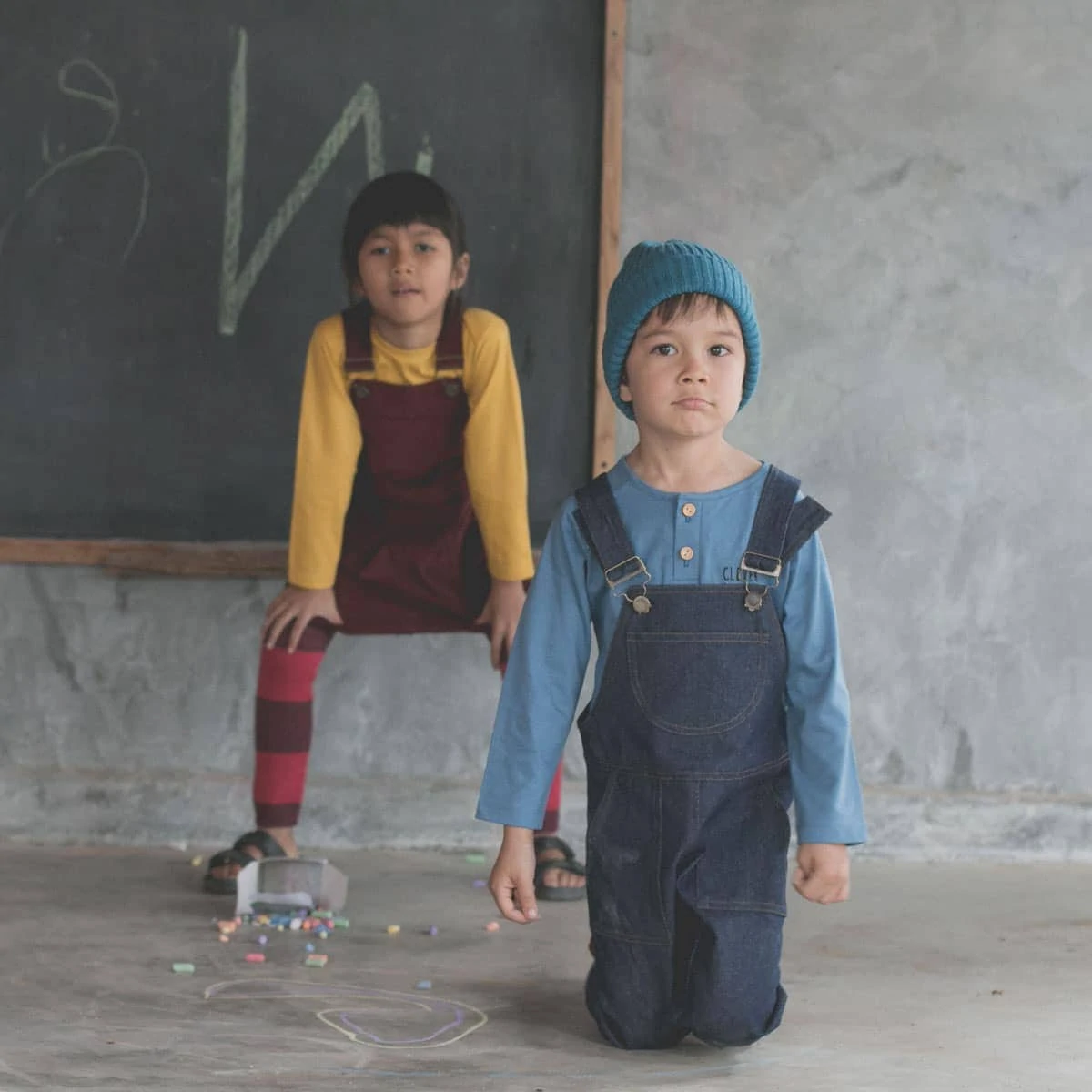 Shirt Langarm Blau Mit Stickerei – Bild 2