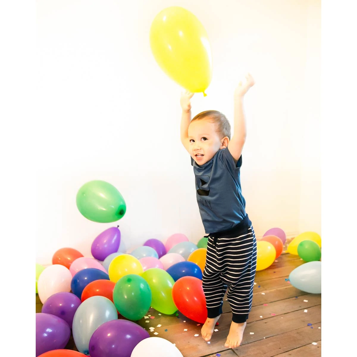 Baby Strickhose Dunkelblau Gestreift – Bild 2