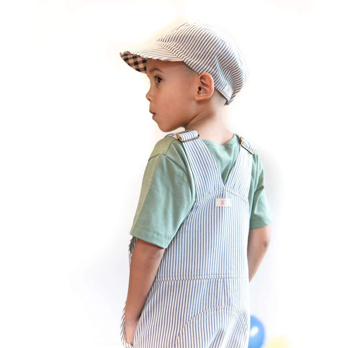 Latzhose Blau gestreift – Bild 2