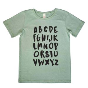 ABC - Shirt kurzarm mit Aufdruck grün Baby