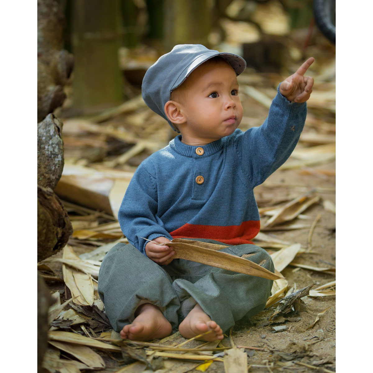 Strickpullover Blau & Rot – Bild 2