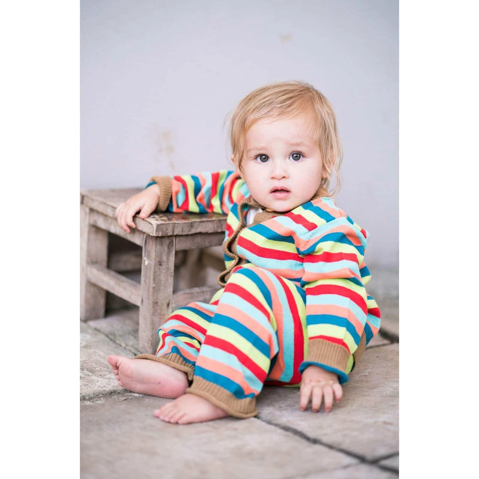 Strickjacke Bambus Bunt Gestreift – Bild 2