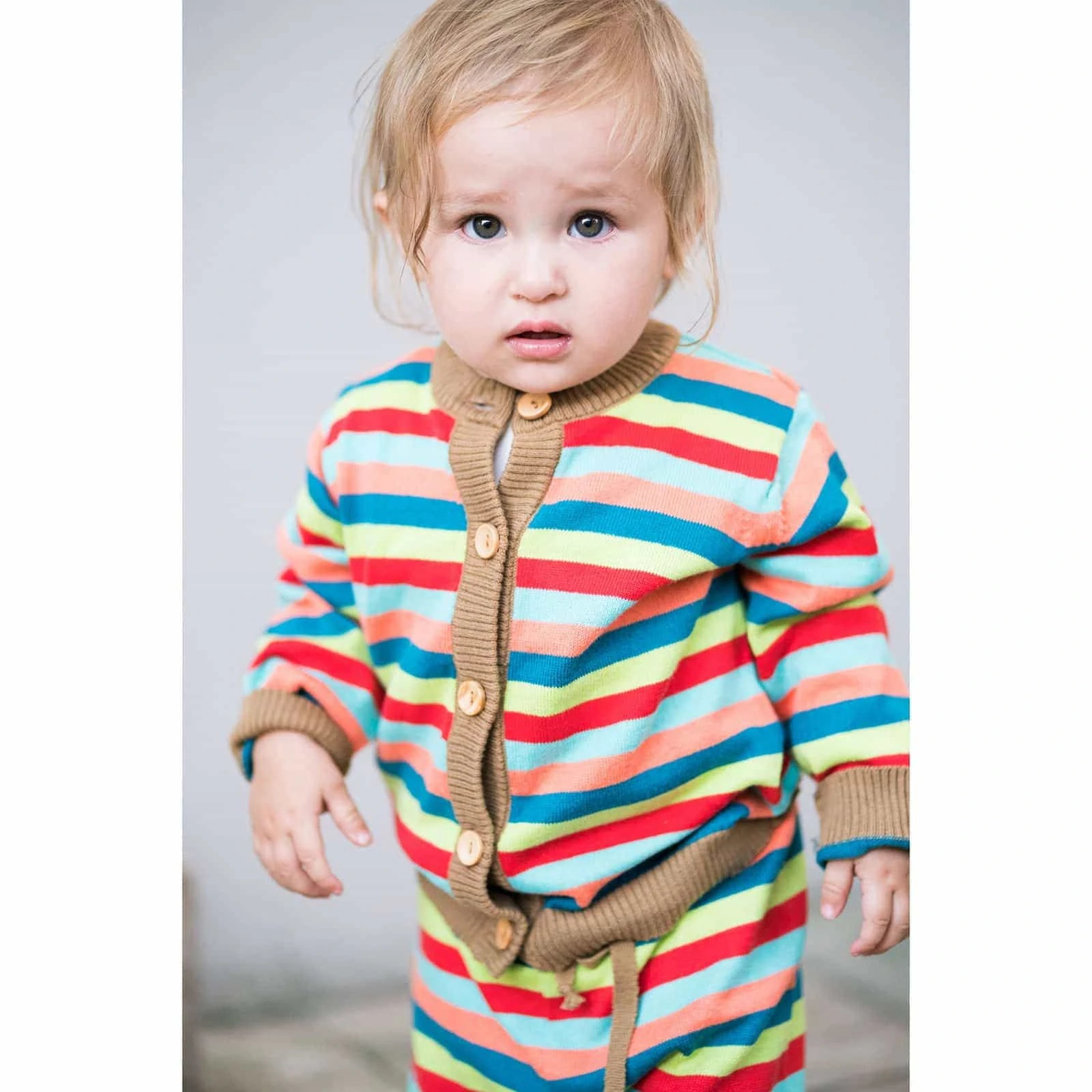 Strickjacke Bambus Bunt Gestreift – Bild 5