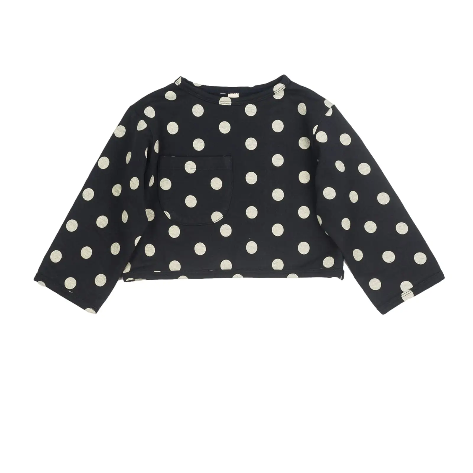 Crop Pullover Navy Gepunktet