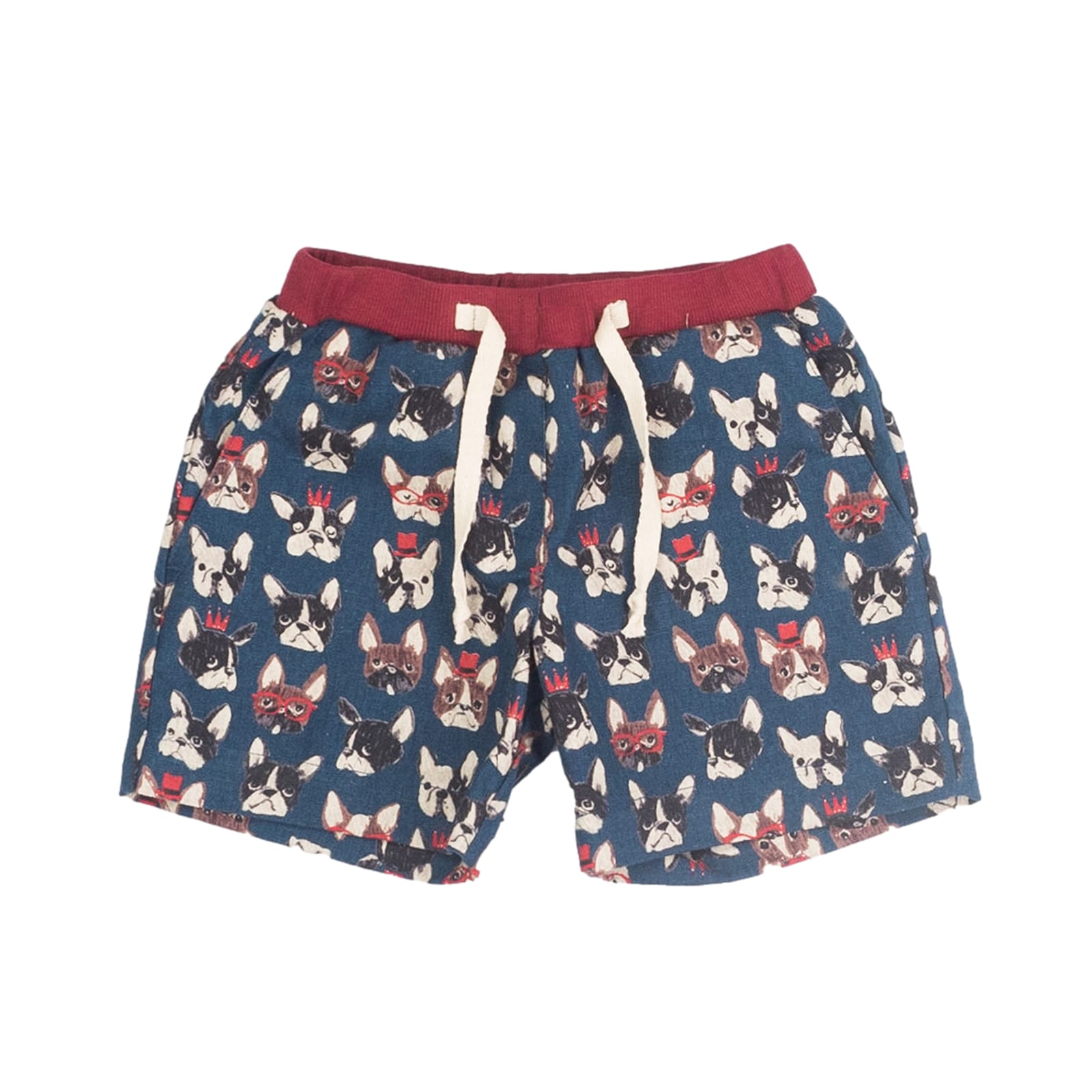 Shorts Blau Hunde