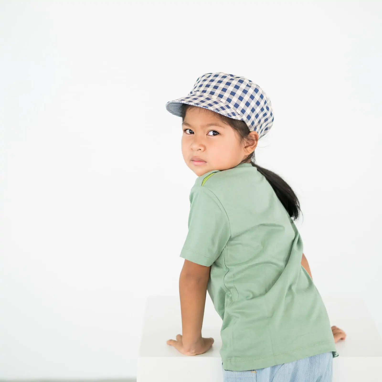 Cap Creme/Blau gestreift – Bild 2