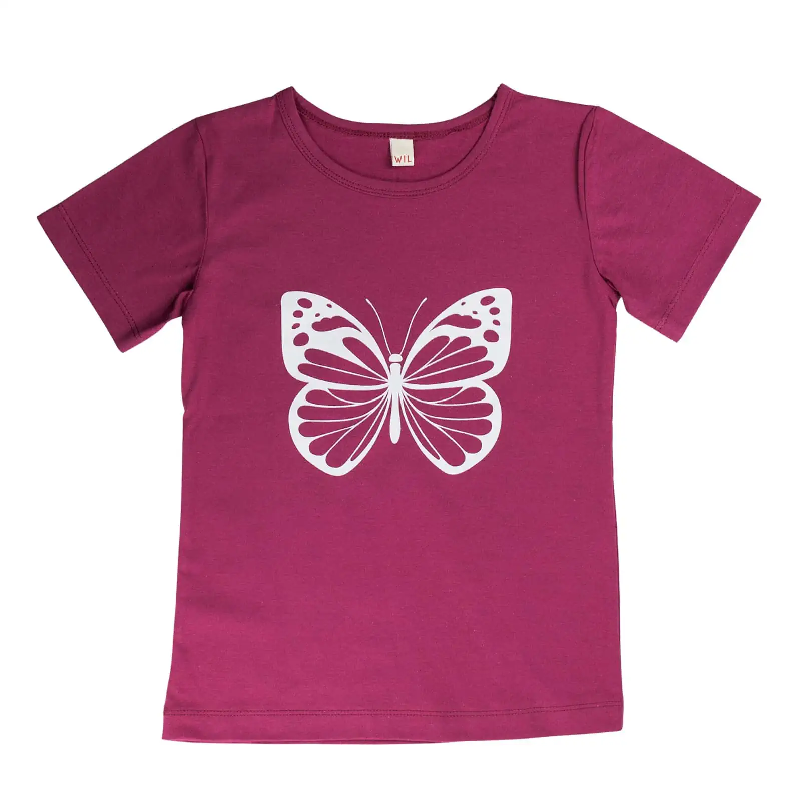 Schmetterling - Shirt kurzarm mit Aufdruck beere