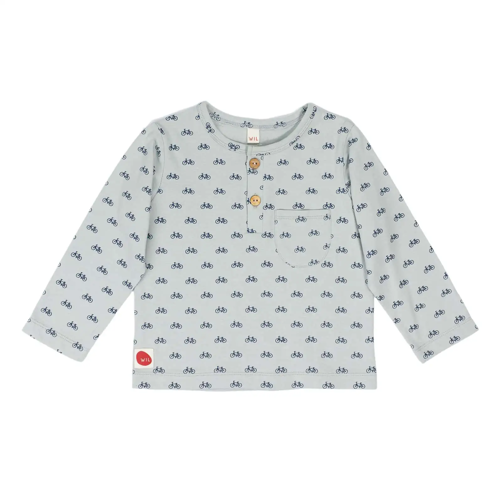 Langarm Shirt Bicycle Hellgrau Baby