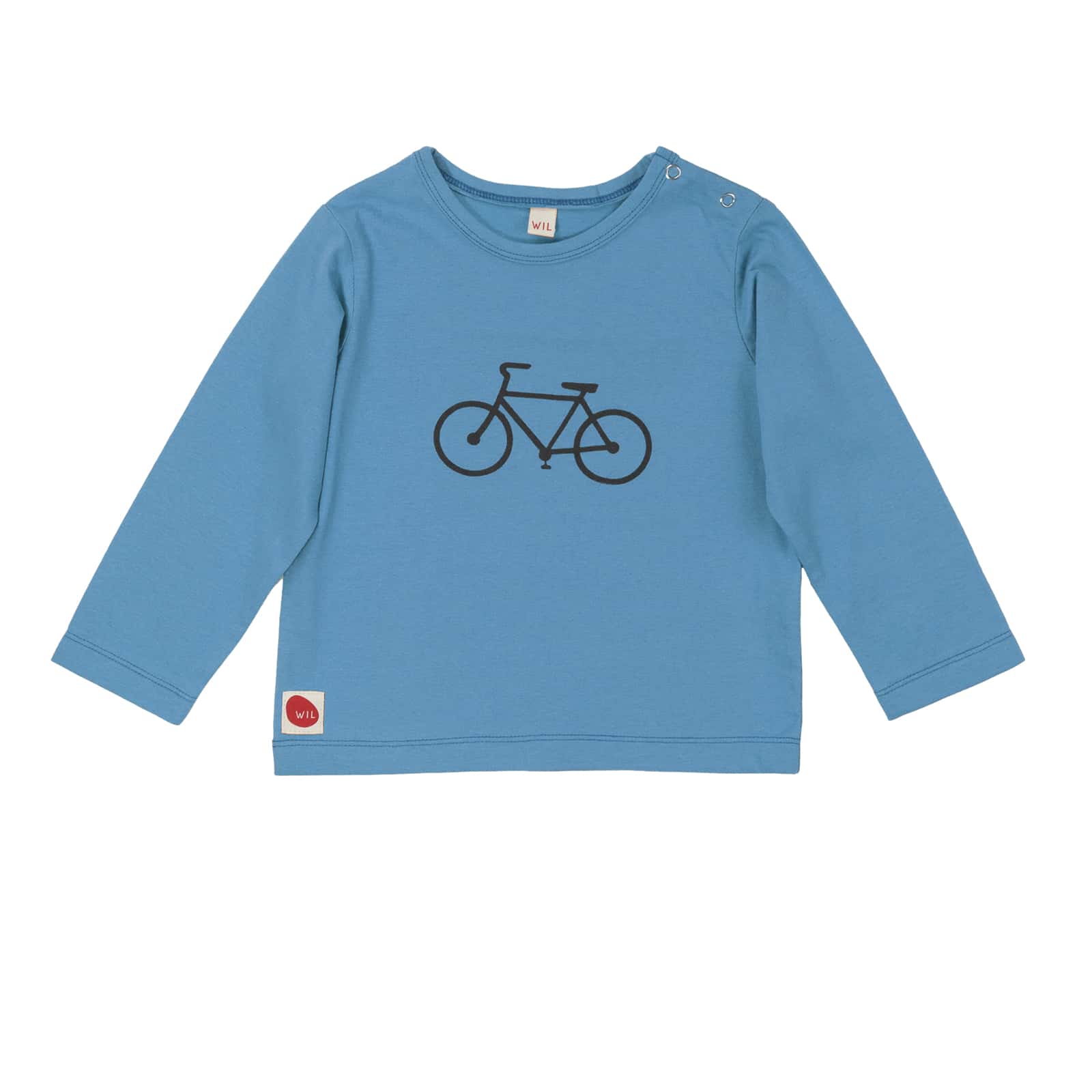 Print Shirt Langarm Bicycle Blaugrau
