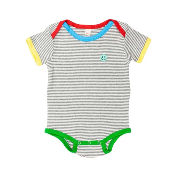 Baby Body Grau Gestreift