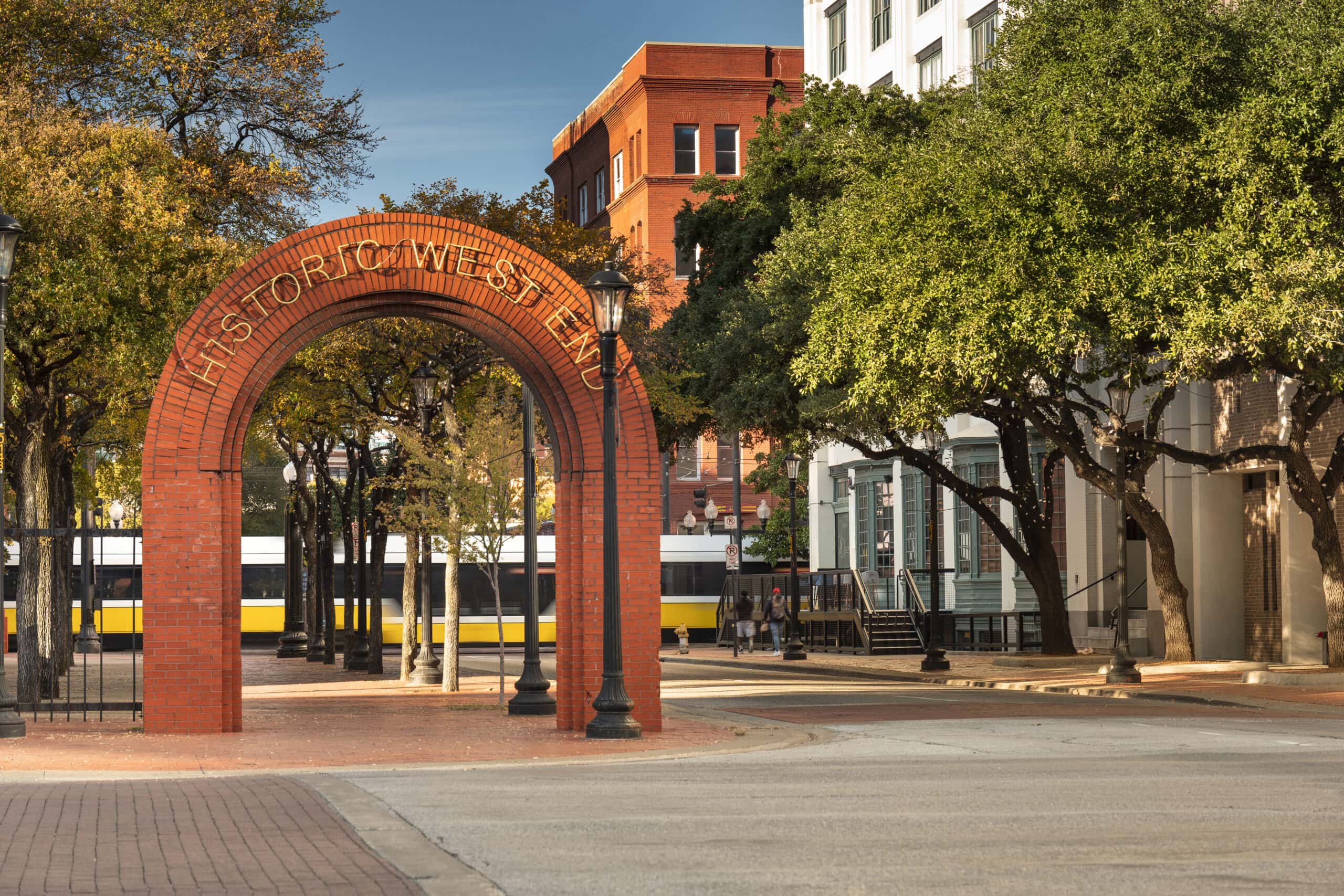 Entrance to the historic West End neighbourhood Dallas Texas USA