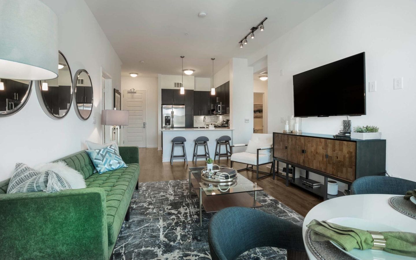 Living room with open layout at Windsor Mission Valley, 5080 Camino Del Arroyo San Diego, CA 92108