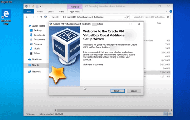 Guest Additions Setup Wizard