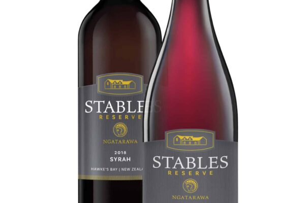 Two bottles of Stables wine on a white background.