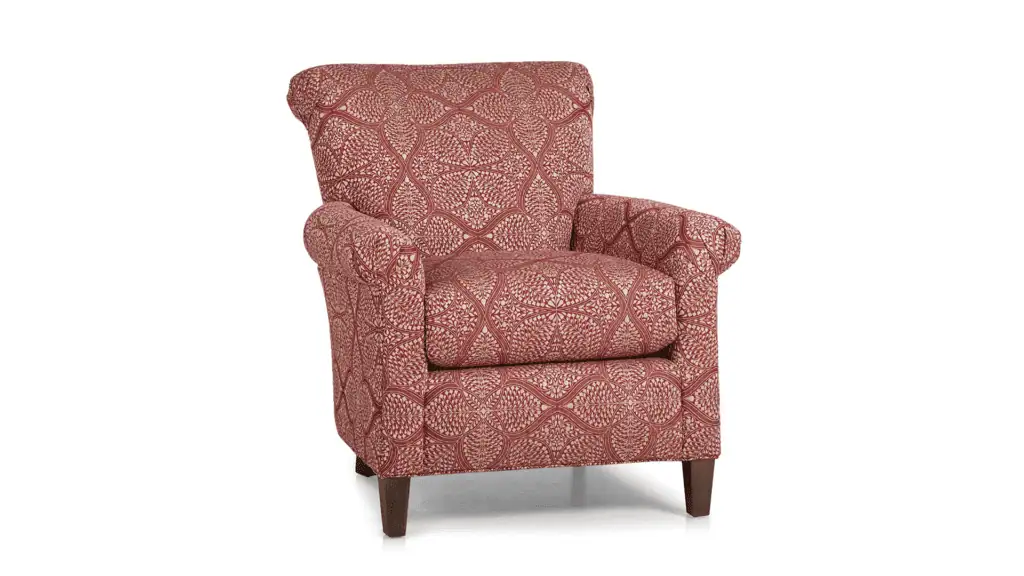 Red leaf-patterned stationary chair