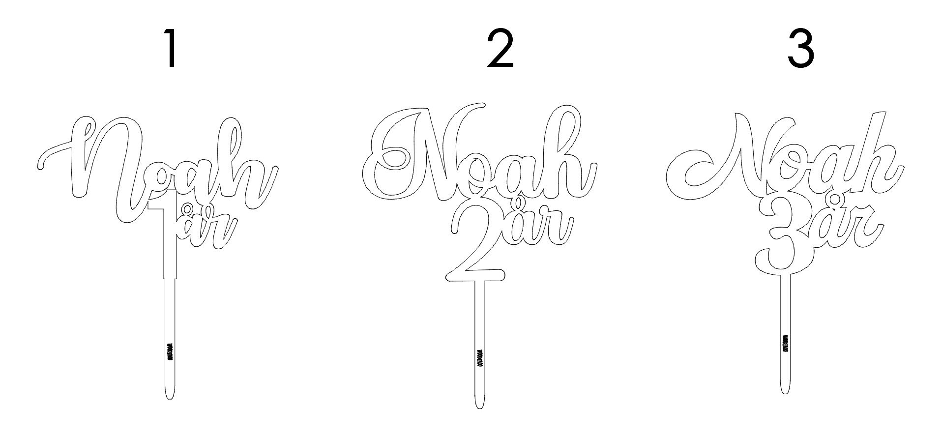 Caketopper akryl - Två rader valfri text - Bild 5