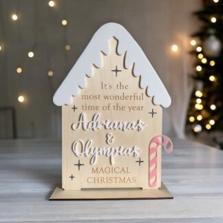 Julhus med valfri text