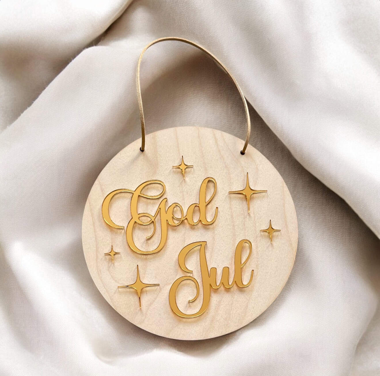 Skylt God Jul - Glitter