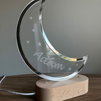 Personlig led-lampa måne med namn