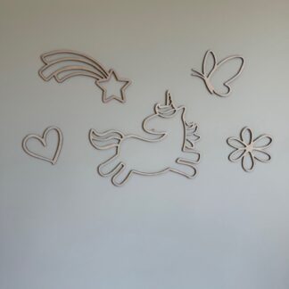 Enhörning väggdekal 5-pack