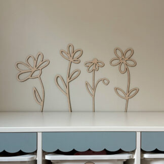 Blommor väggdekal 4-pack