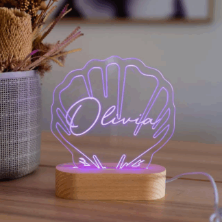 Personlig led-lampa snäcka med namn