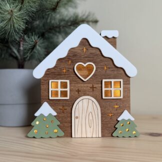 Personlig led-lampa pepparkakshus