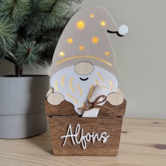 Personlig led-lampa jultomte med namn