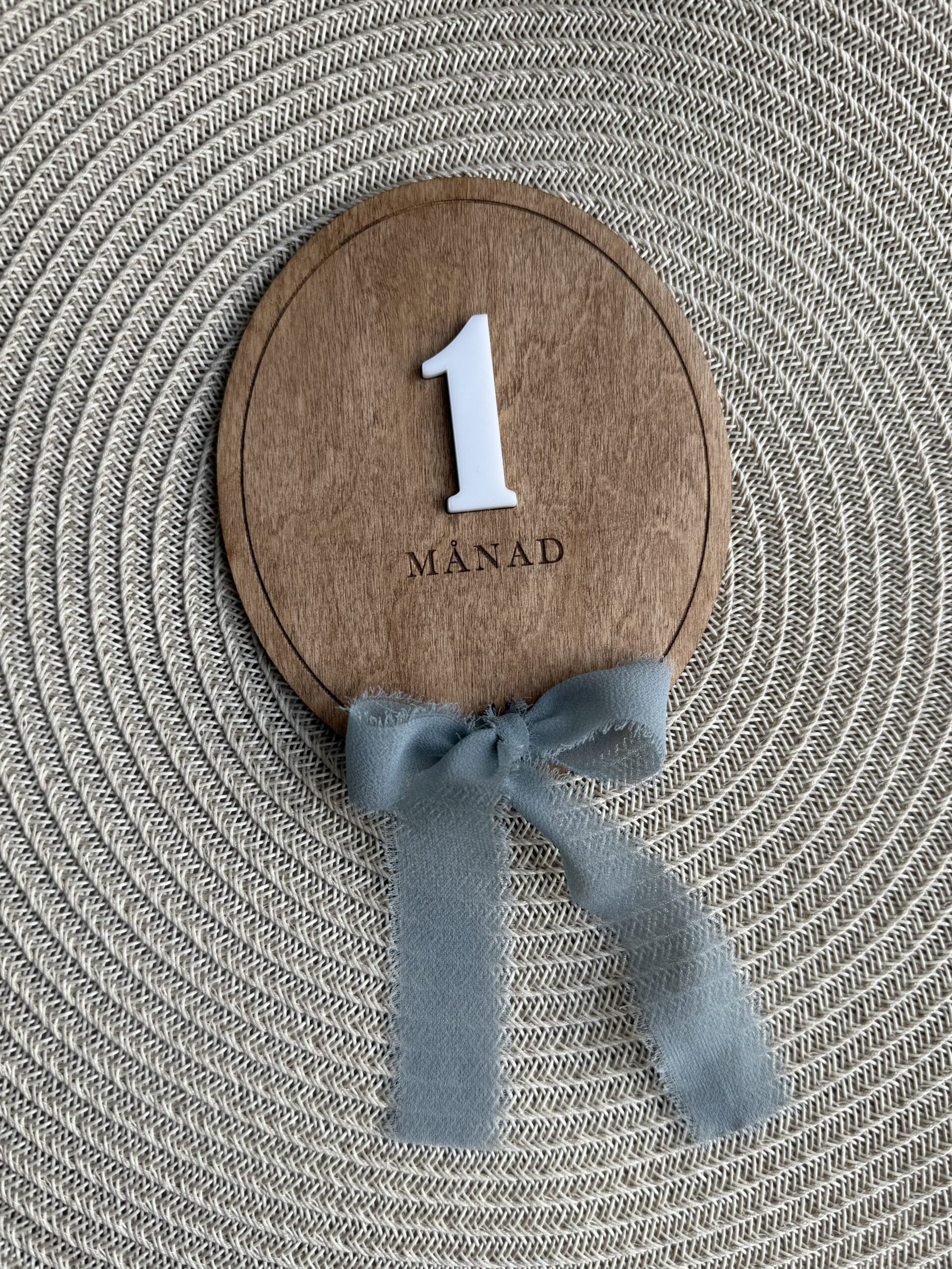 Milstolpekort - Oval med chiffongband - Bild 2