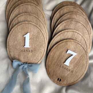 Milstolpekort - Oval med chiffongband