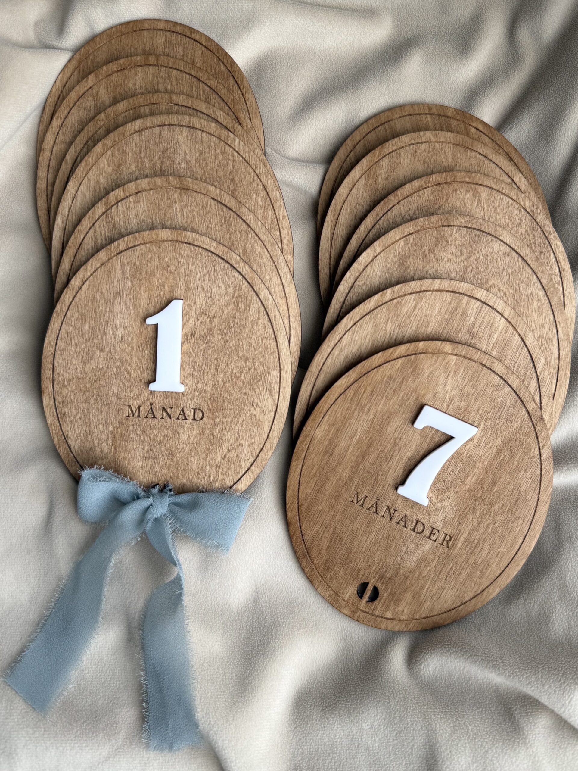 Milstolpekort - Oval med chiffongband