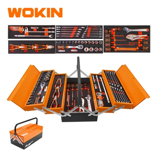 Bộ dụng cụ 60 chi tiết Wokin 156759 chính hãng với hộp 3 tầng tiện lợi