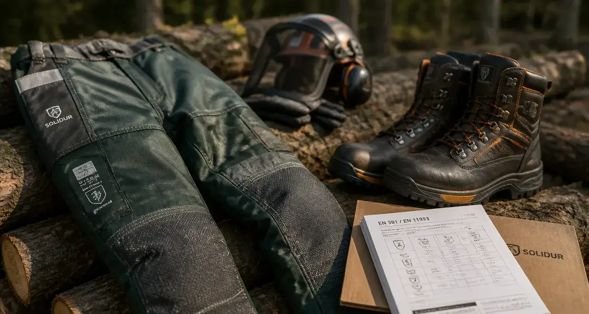 EPI tronçonneuse : pantalon anti-coupure, bottes sécurité, casque et gants