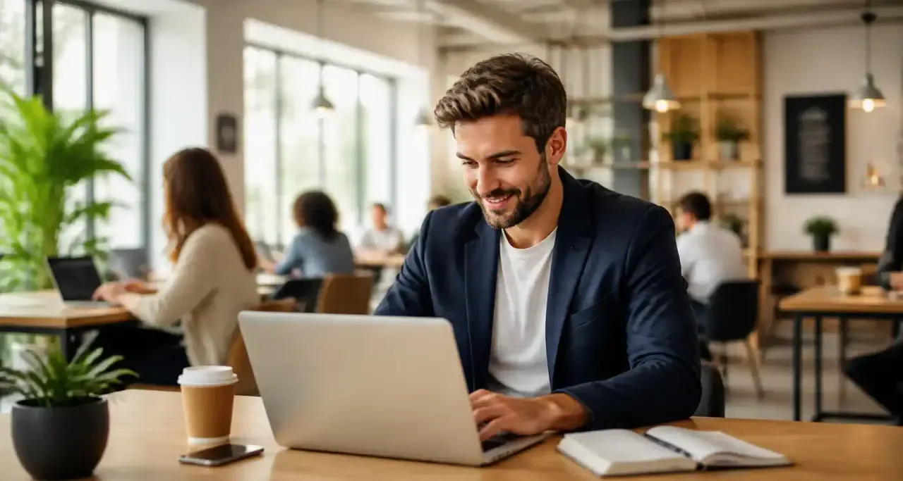 Espace de coworking moderne accueillant des travailleurs indépendants