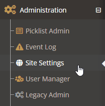 YouthCenter Site Settings