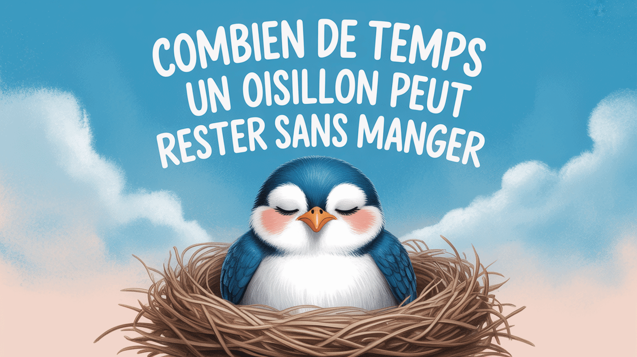 Image artistique d un oisillon dans un nid avec texte combien de temps un oisillon peut rester sans manger