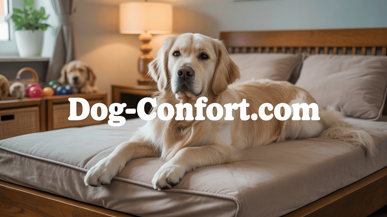 Chien golden retriever confortable dog-confort.com lit moelleux