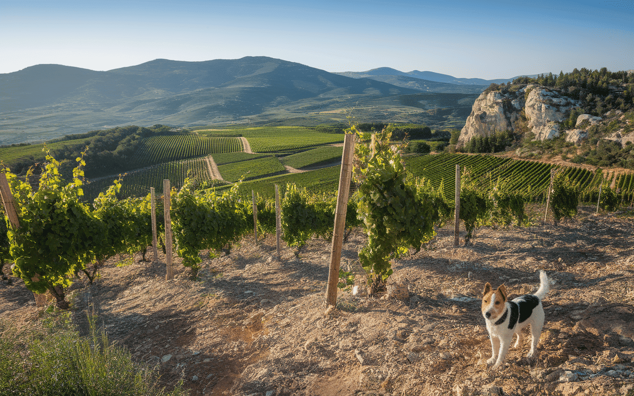 Habitat de la mygale de Provence avec garrigue et terrier