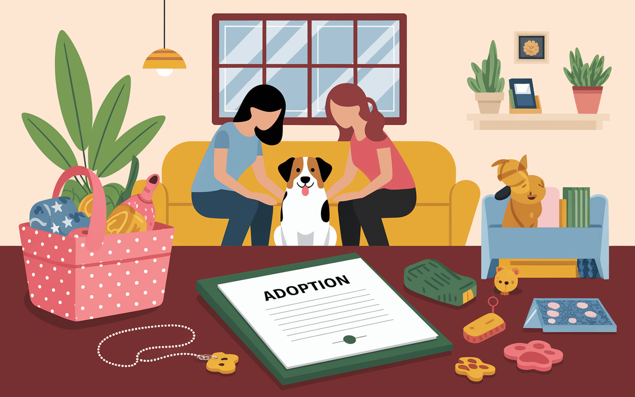 Adoption au refuge SPA de Pornic, famille accueillant un chien