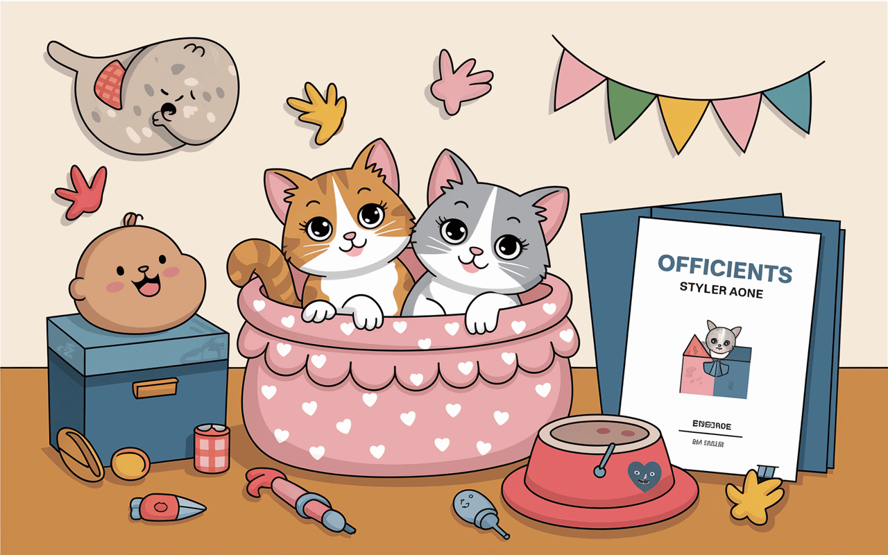 Chatons Mencoune en panier douillet