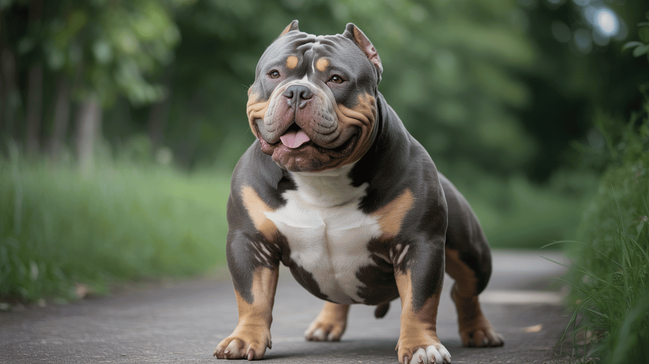 American Bully XXL massif en plein air