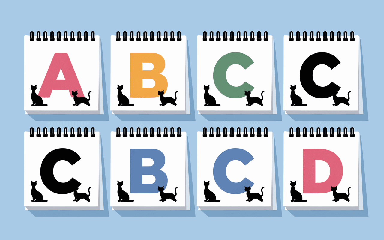 Calendrier année chat lettre