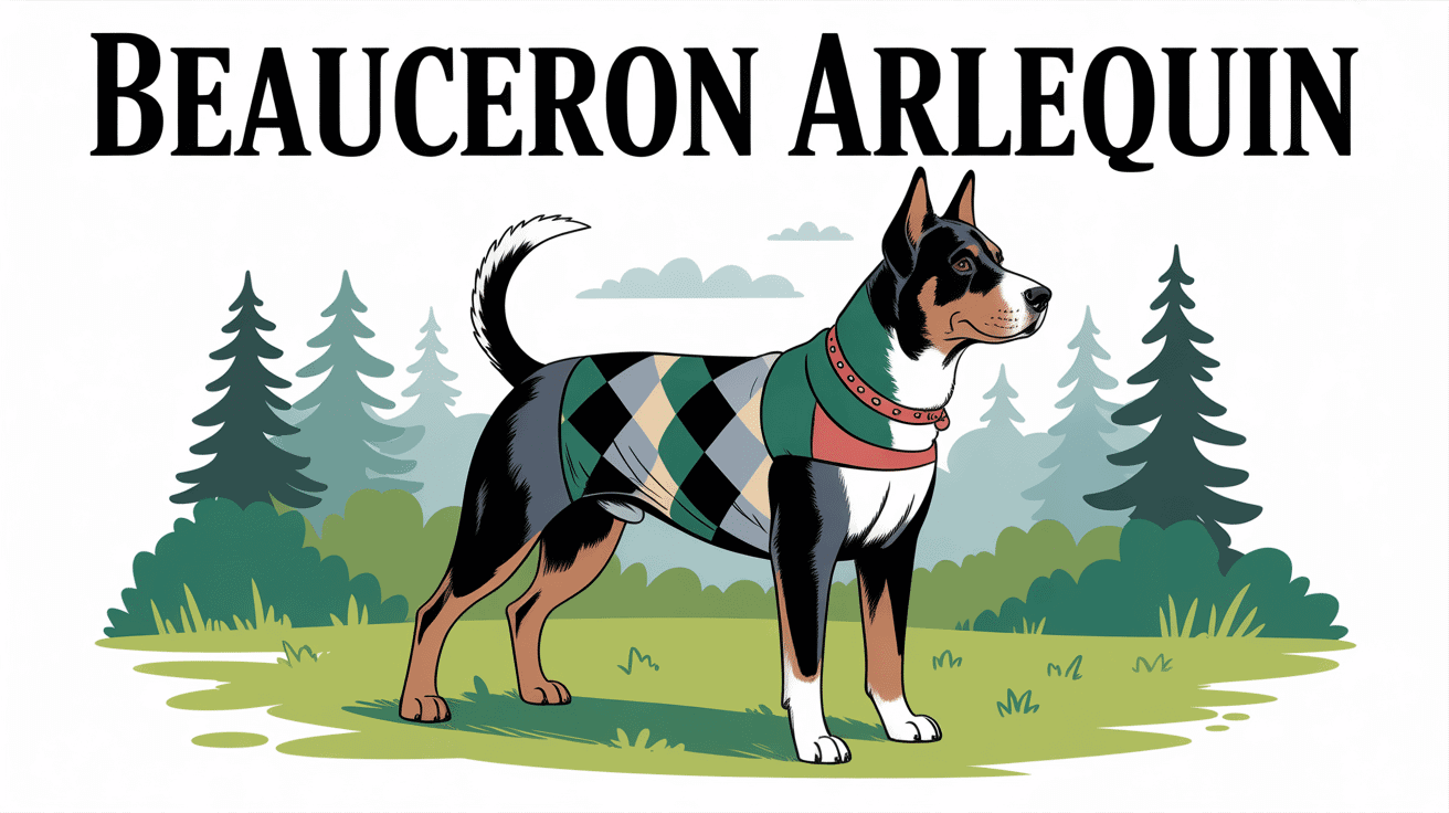 Chien arlequin beauceron pré