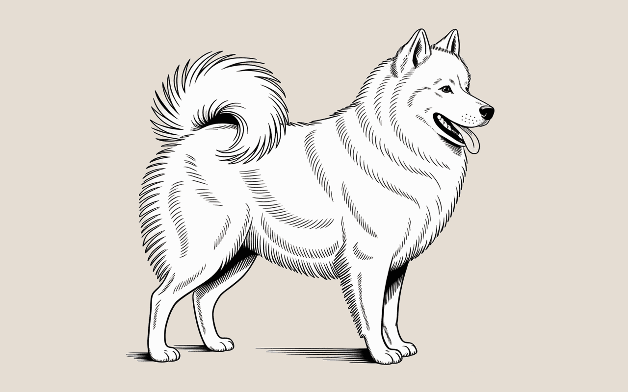 Profil d'un samoyède montrant ses caractéristiques