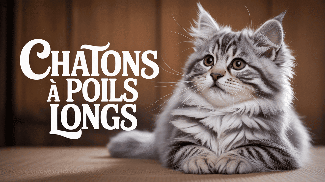 Adorable chaton à poils longs pose majestueuse