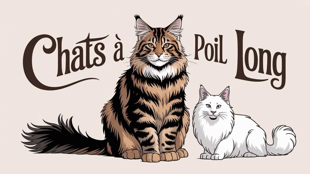 Chat persan et Maine Coon à long poil